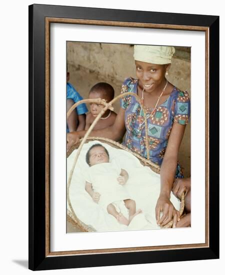 Mother with Newly Born Baby at Dr. Albert Schweitzer's Hospital at Lambarene-George Silk-Framed Photographic Print