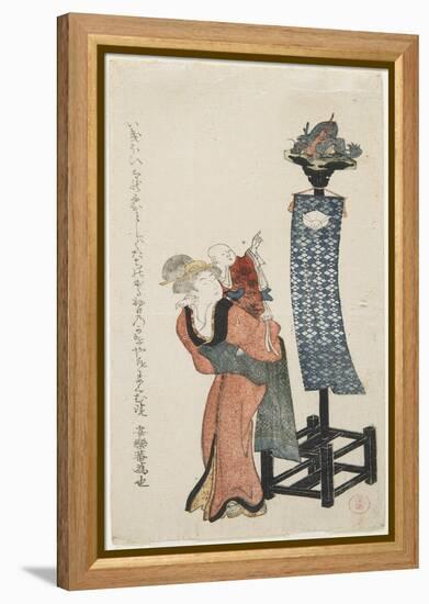 Mother with Pointing Baby, Late 18th-Early 19th Century-Kubo Shunman-Framed Premier Image Canvas