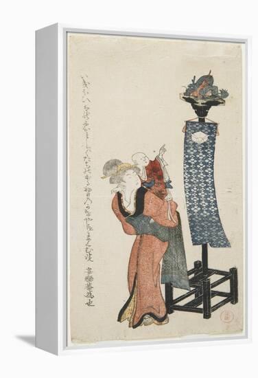 Mother with Pointing Baby, Late 18th-Early 19th Century-Kubo Shunman-Framed Premier Image Canvas