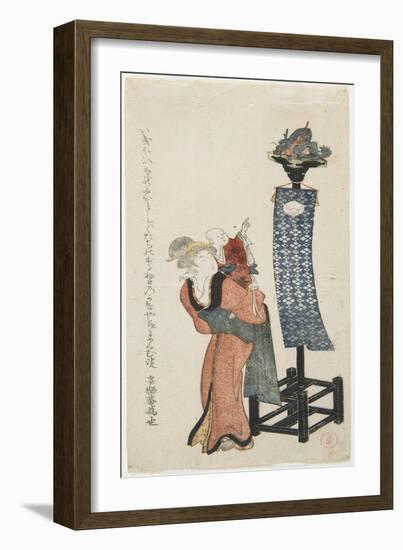 Mother with Pointing Baby, Late 18th-Early 19th Century-Kubo Shunman-Framed Giclee Print