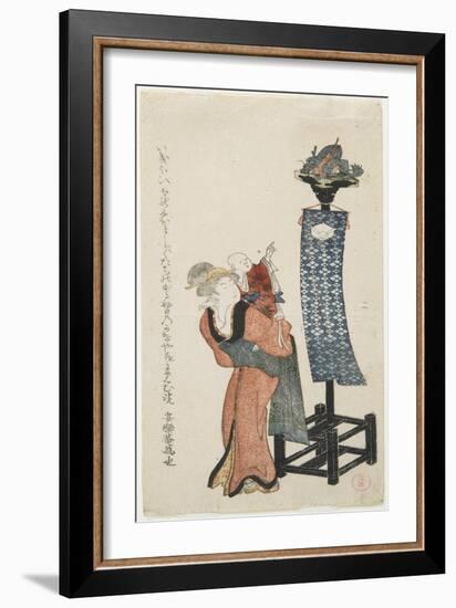 Mother with Pointing Baby, Late 18th-Early 19th Century-Kubo Shunman-Framed Giclee Print