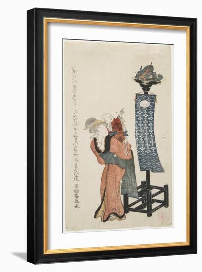 Mother with Pointing Baby, Late 18th-Early 19th Century-Kubo Shunman-Framed Giclee Print