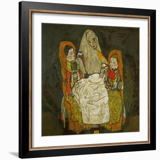 Mother with Two Children, 1915-Egon Schiele-Framed Giclee Print