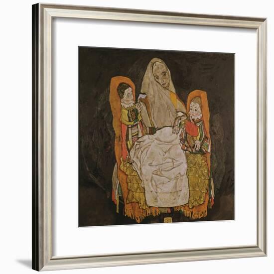 Mother with Two Children, 1917-Egon Schiele-Framed Giclee Print