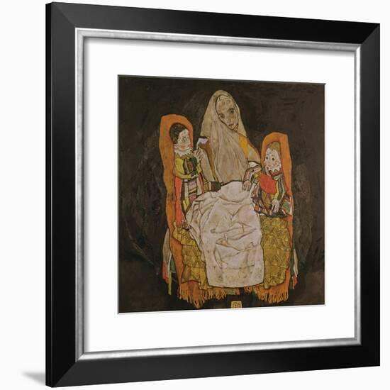 Mother with Two Children, 1917-Egon Schiele-Framed Giclee Print