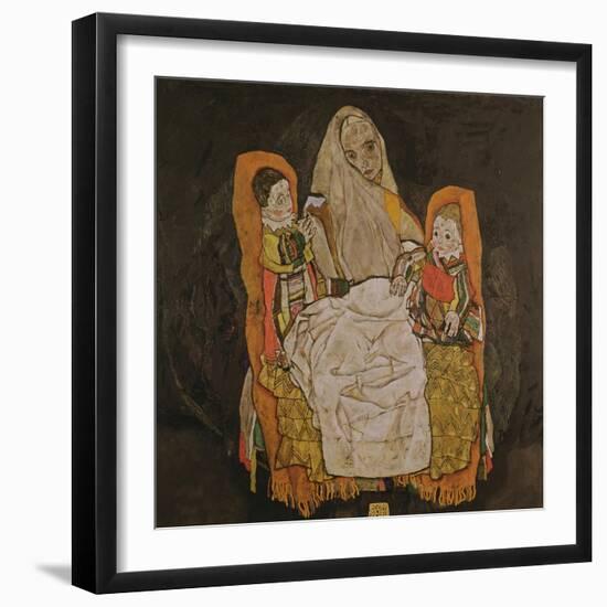 Mother with Two Children, 1917-Egon Schiele-Framed Giclee Print