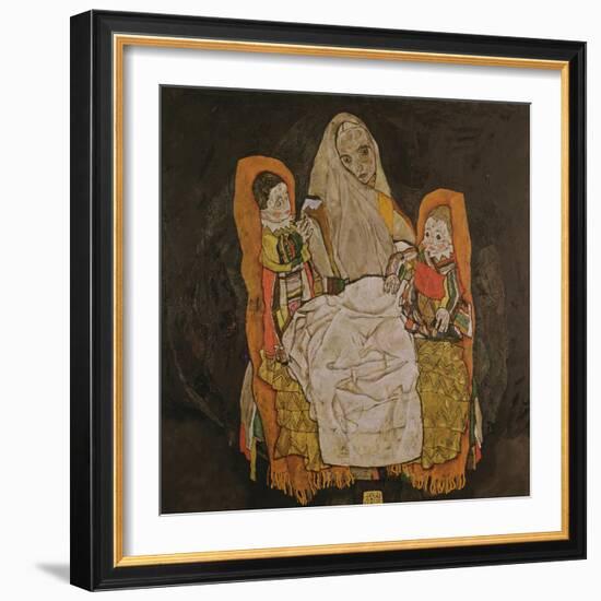 Mother with Two Children, 1917-Egon Schiele-Framed Giclee Print