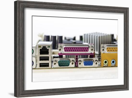 Motherboard Connectors-Colin Cuthbert-Framed Photographic Print