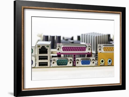 Motherboard Connectors-Colin Cuthbert-Framed Photographic Print