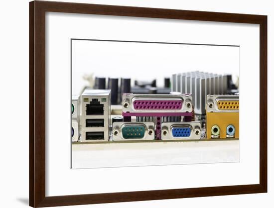 Motherboard Connectors-Colin Cuthbert-Framed Photographic Print