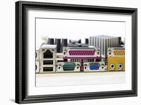 Motherboard Connectors-Colin Cuthbert-Framed Photographic Print