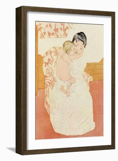 Motherly Tenderness-Mary Cassatt-Framed Art Print