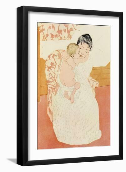 Motherly Tenderness-Mary Cassatt-Framed Art Print