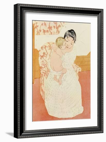 Motherly Tenderness-Mary Cassatt-Framed Art Print