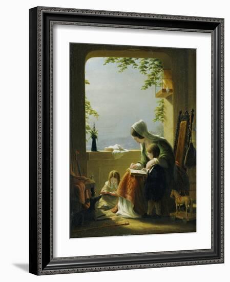 Mothers Lessons, Amalfi, 1857-Robert Walter Weir-Framed Giclee Print