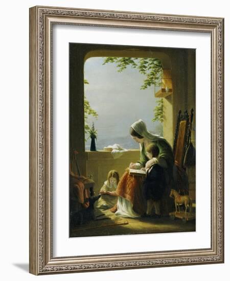 Mothers Lessons, Amalfi, 1857-Robert Walter Weir-Framed Giclee Print