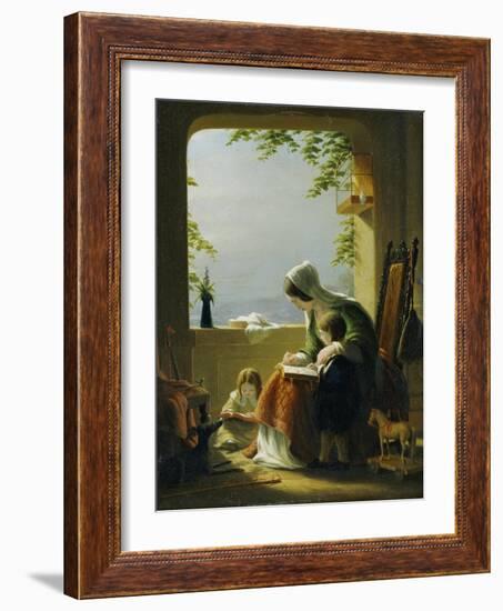 Mothers Lessons, Amalfi, 1857-Robert Walter Weir-Framed Giclee Print