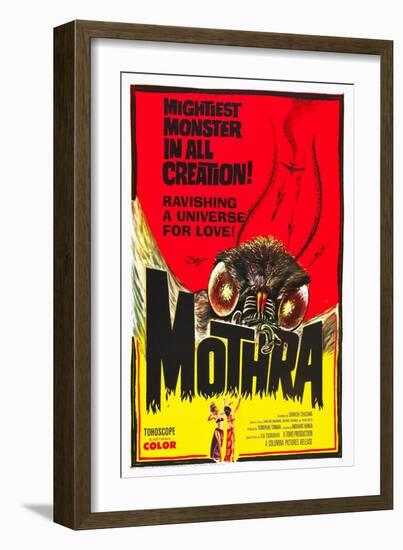 Mothra, poster art, 1961-null-Framed Premium Giclee Print