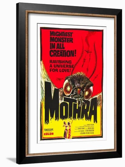 Mothra, poster art, 1961-null-Framed Premium Giclee Print