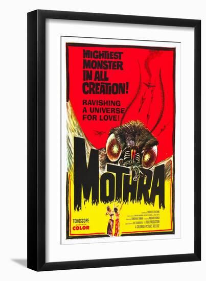 Mothra, poster art, 1961-null-Framed Premium Giclee Print