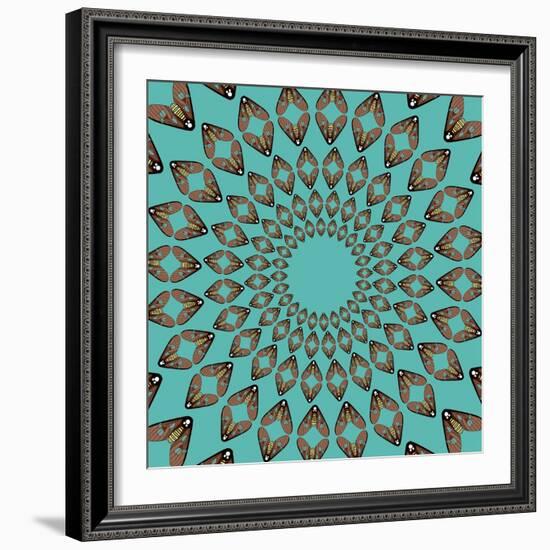 Moths Pachanga, Brown Moth-Belen Mena-Framed Giclee Print