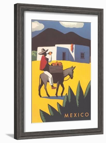 Motifs of Mexico, Burro, Peon, Adobe-null-Framed Art Print