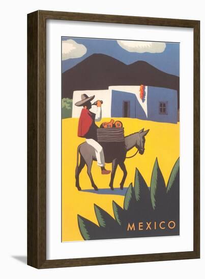 Motifs of Mexico, Burro, Peon, Adobe-null-Framed Art Print