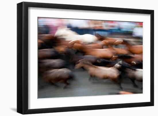 Motion Blurred Image of the -Saca De Las Yeguas- Festival-Felipe Rodriguez-Framed Photographic Print