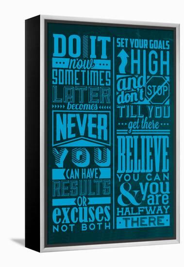 Motivation Set Blue-Lorand Okos-Framed Stretched Canvas