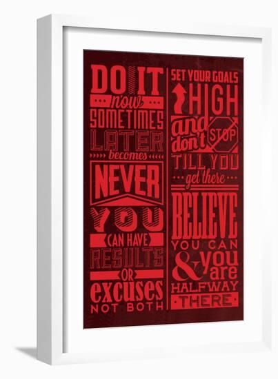 Motivation Set Red-Lorand Okos-Framed Art Print