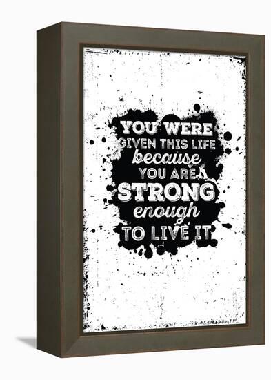 Motivational Quote Poster Grunge Background-Vanzyst-Framed Stretched Canvas