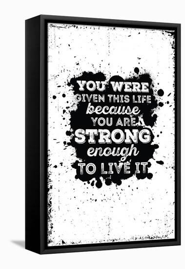 Motivational Quote Poster Grunge Background-Vanzyst-Framed Stretched Canvas