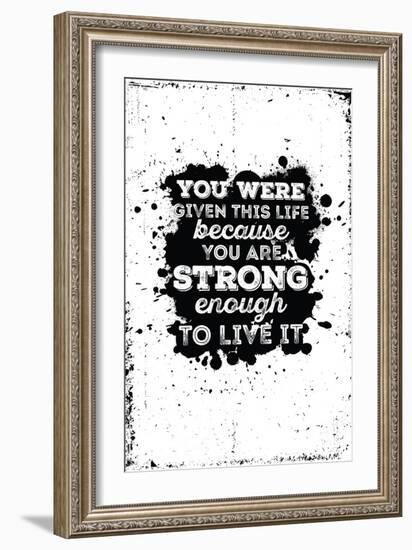 Motivational Quote Poster Grunge Background-Vanzyst-Framed Art Print