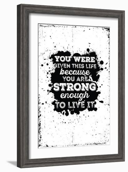 Motivational Quote Poster Grunge Background-Vanzyst-Framed Art Print