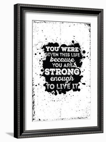 Motivational Quote Poster Grunge Background-Vanzyst-Framed Art Print