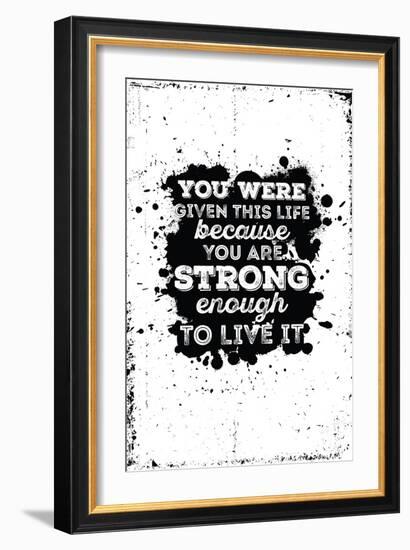 Motivational Quote Poster Grunge Background-Vanzyst-Framed Art Print