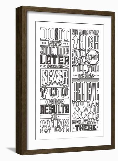 Motivational Set White-Vintage Vector Studio-Framed Art Print