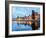 Motlawa River and Medieval Port Crane Zuraw at twilight, Old Town, Gdansk, Pomeranian Voivodeship,-Karol Kozlowski-Framed Photographic Print