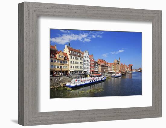 Motlawa Riverbank with the Old town of Gdansk, Gdansk, Pomerania, Poland, Europe-Hans-Peter Merten-Framed Photographic Print