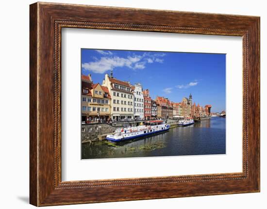 Motlawa Riverbank with the Old town of Gdansk, Gdansk, Pomerania, Poland, Europe-Hans-Peter Merten-Framed Photographic Print