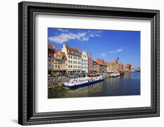 Motlawa Riverbank with the Old town of Gdansk, Gdansk, Pomerania, Poland, Europe-Hans-Peter Merten-Framed Photographic Print