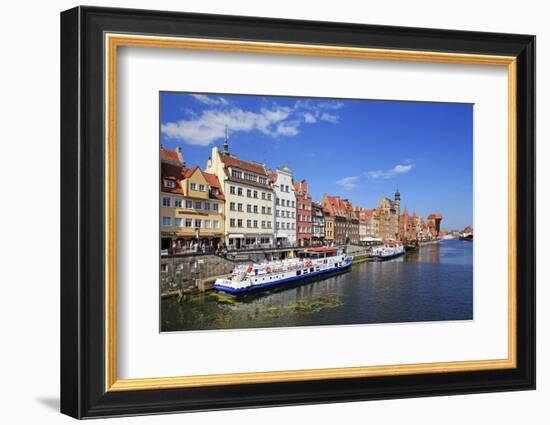 Motlawa Riverbank with the Old town of Gdansk, Gdansk, Pomerania, Poland, Europe-Hans-Peter Merten-Framed Photographic Print