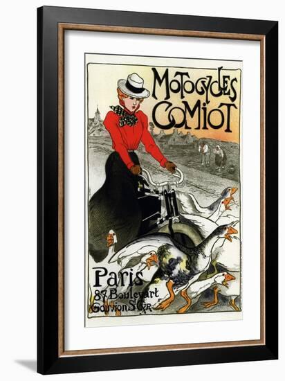 Motocycles Comiot, 1899-Théophile Alexandre Steinlen-Framed Giclee Print