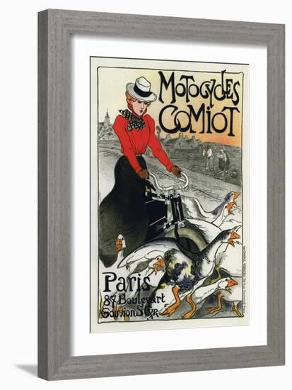 Motocycles Comiot, 1899-Theophile Alexandre Steinlen-Framed Giclee Print