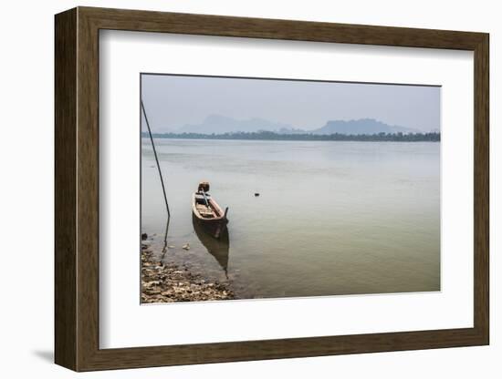 Motor Boat on Salween River (Thanlwin River), Hpa An, Karen State (Kayin State)-Matthew Williams-Ellis-Framed Photographic Print