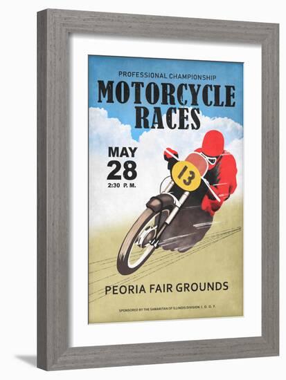 Motor-Cycle Races Roanoke-Mark Rogan-Framed Art Print