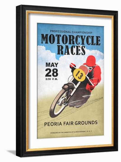 Motor-Cycle Races Roanoke-Mark Rogan-Framed Art Print