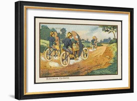 Motor-Cycle Scouts on Reconnaissance-Jean Marc Cote-Framed Art Print