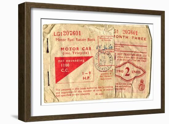 Motor fuel ration book, 1957. Artist: Unknown-Unknown-Framed Giclee Print