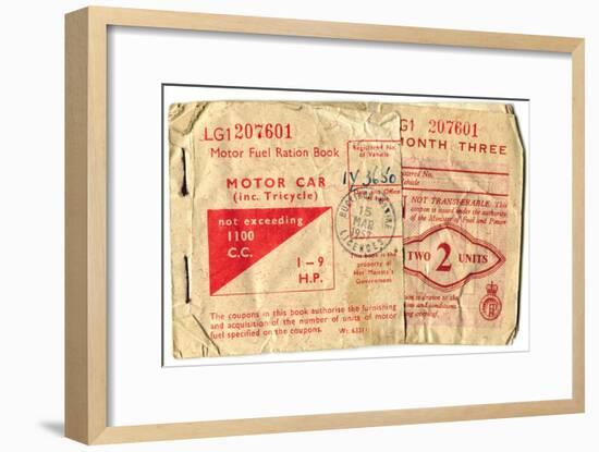 Motor fuel ration book, 1957. Artist: Unknown-Unknown-Framed Giclee Print